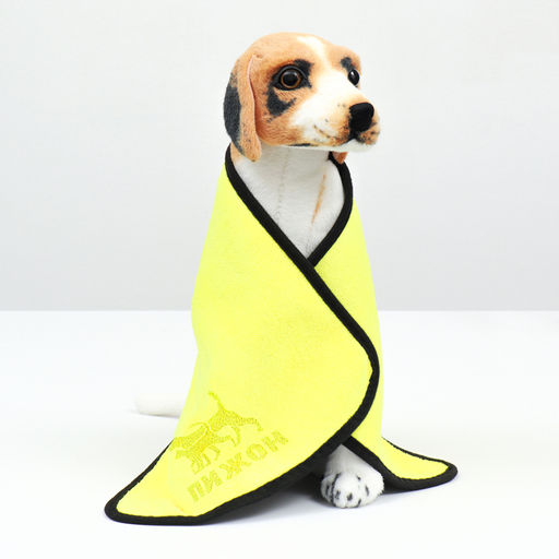 Полотенце для животных супервпитывающее, среднее, 400 г/м, 30 х 60 см, жёлтое - Пижон фото 9