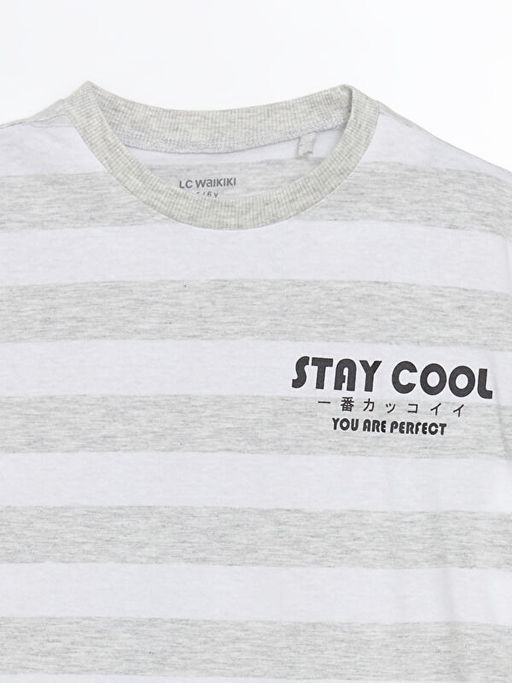 Bisiklet Yaka ?izgili Erkek ?ocuk Ti??rt