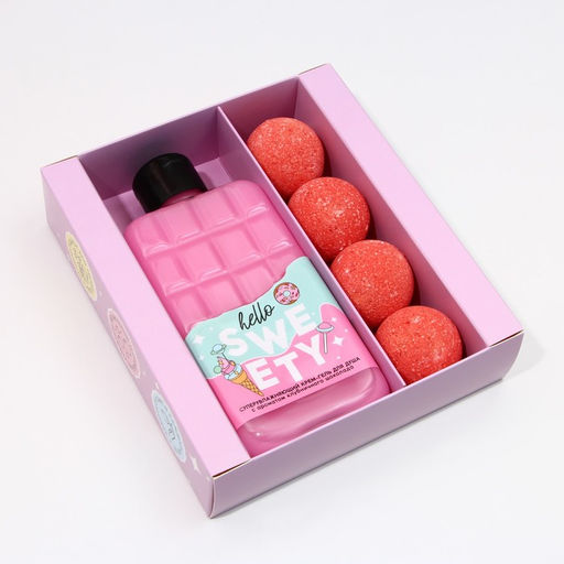 Подарочный набор Sweet Gift, гель для душа 300 мл и бомбочки для ванны 4?40 г, Чистое счастье  фото 6