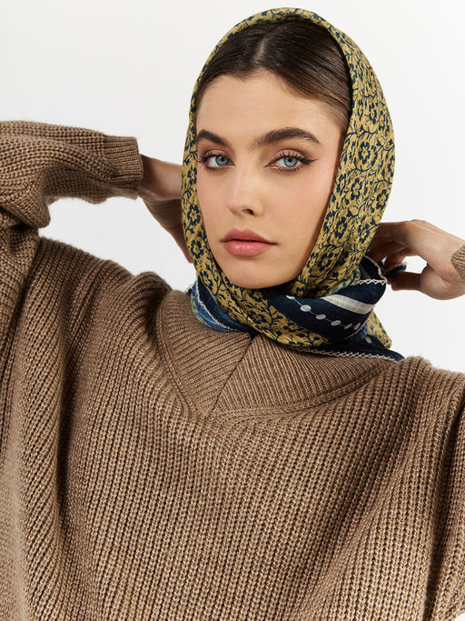 Большой, мягкий, тонкий и очень нежный двусторонний платок с рисунком - Tantino фото 8