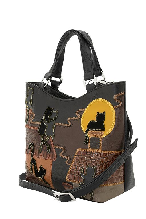 Сумка с аппликацией ДС-189-143 черный - Protege фото 3