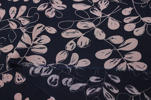 Штапель Премиум Дыхание осени цв.чернильный/розово-сиреневый, ш.1.45м, вискоза-100%, 120гр/м.кв - Купава фото 6