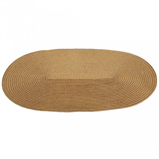 Салфетка под горячее (термосалфетка) Овальная 45х30см, ПВХ, цвет - соломеный (Китай) - Домашняя мода фото 2