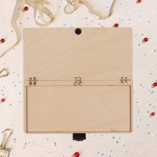 Конверт деревянный С Днём Рождения! ручная работа, светлый, букет, слоник, 16,5х8 см - Simaland фото 3