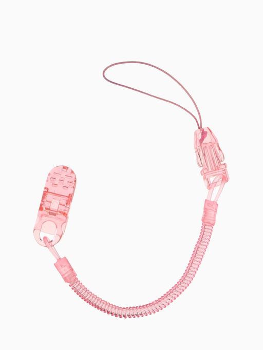 Держатель для соски - пустышки, пружинка, 2 шт., прозрачный, розовый, Крошка Я