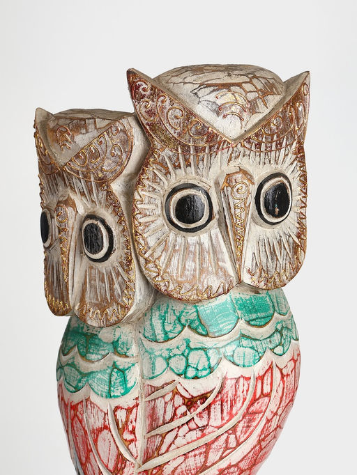 Сувенир интерьерный «Совы на ветке», 20×8×60 см, дерево, цв. разноцветный