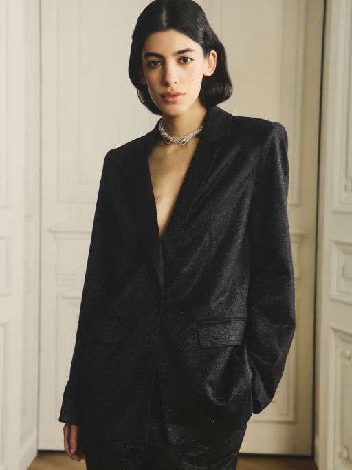 Однобортный жакет с блестками / Zarina