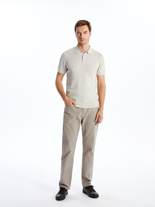 Polo Yaka K?sa Kollu Erkek Triko Kazak