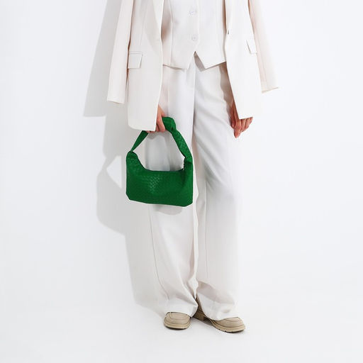 Сумка-багет на молнии, цвет зелёный - Simaland фото 6