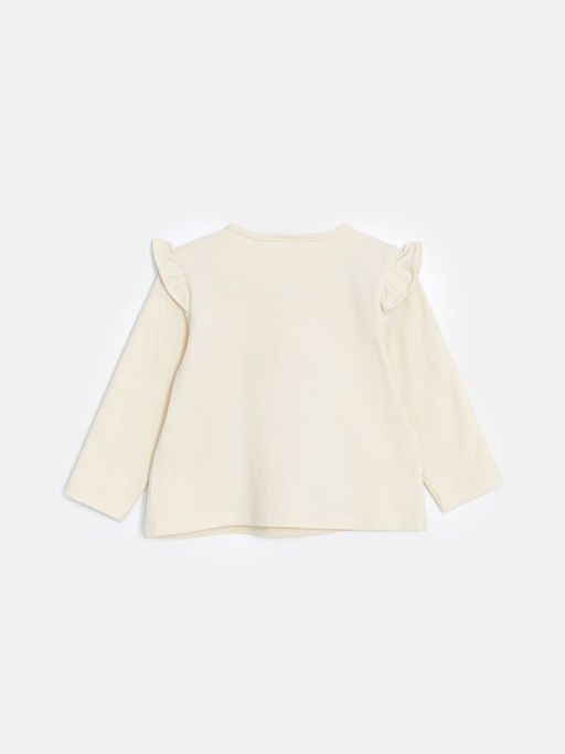 Bisiklet Yaka Bask?l? K?z ?ocuk Ti??rt