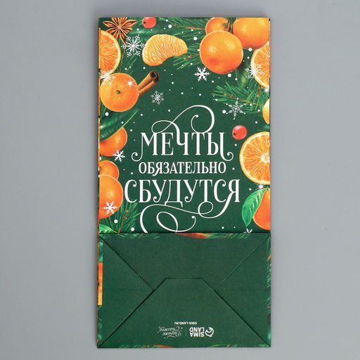 Цена за 10 шт. Пакет без ручек «Мечты обязательно сбудутся», 10×19.5×7 см, Новый год