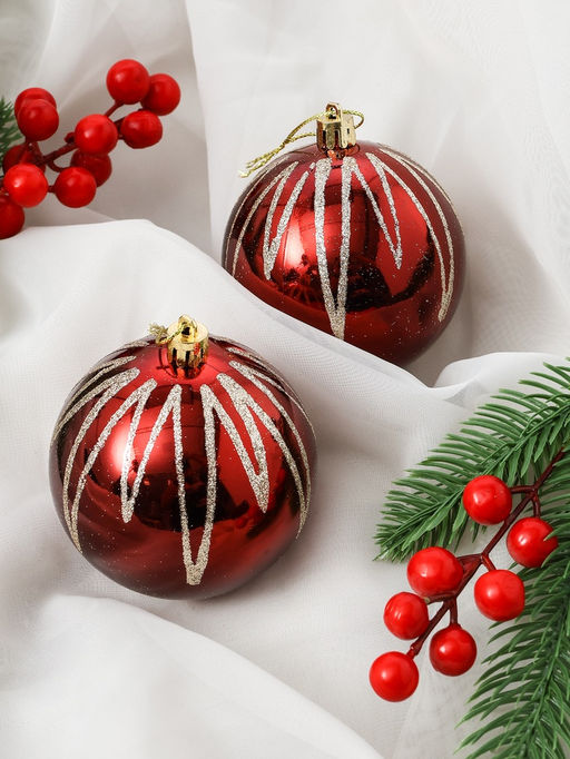 Ёлочные игрушки Зима в подарках, 60 шт., красный - Зимнее волшебство фото 4