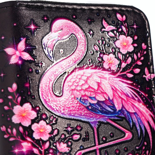 Кошелёк на молнии Фламинго, маленький, чёрный