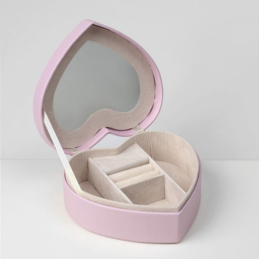 Шкатулка для украшений «Сердце», 17×15×7 см, розовая