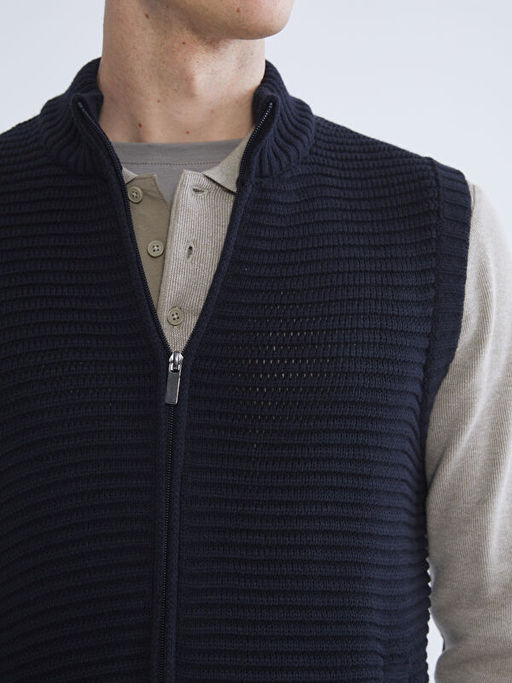 Standart Kal?p Dik Yaka Erkek Triko Yelek