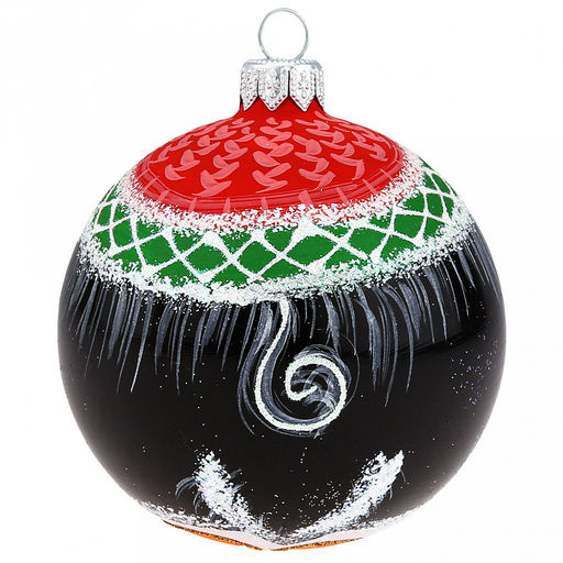 Елочная игрушка шар стеклянная Пингвин в шапочке д8см, ручная художественная роспись, подарочная упаковка (Россия) - Домашняя мода фото 2