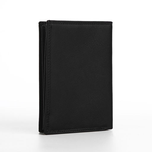 Портмоне мужское без застёжки, 3 в 1, отдел автодокументов, паспорта, карт, купюр, чёрное