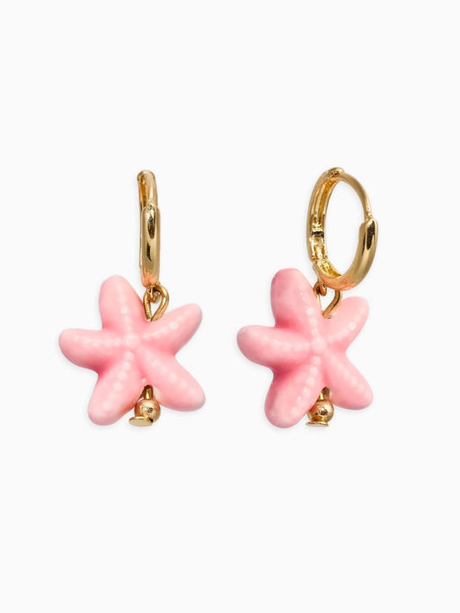 Серьги «Морской мир. Звезда», розовые в золоте