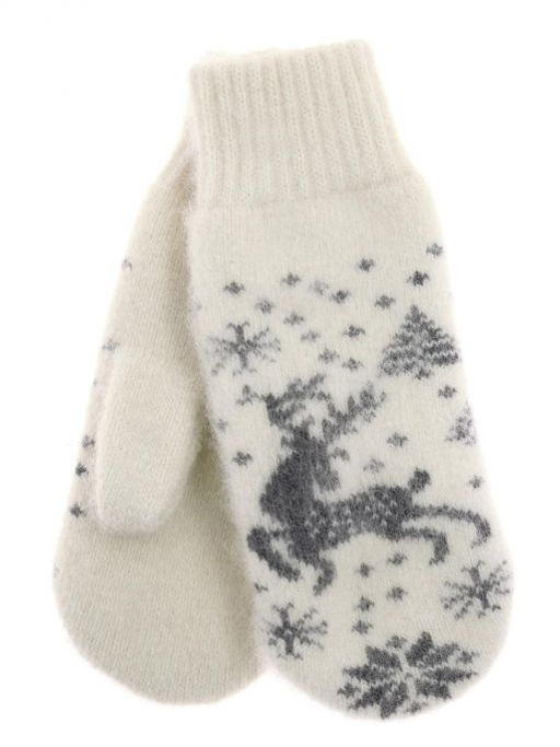 Варежки женские "Олень и ёлки" КРУГ 3482-2