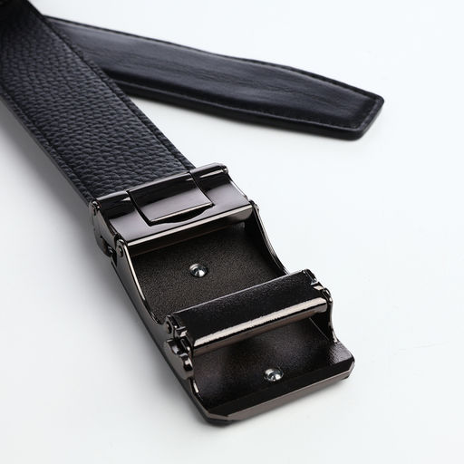 Ремень мужской, регулируемая длина, ширина 3.6 см, пряжка автомат, чёрный