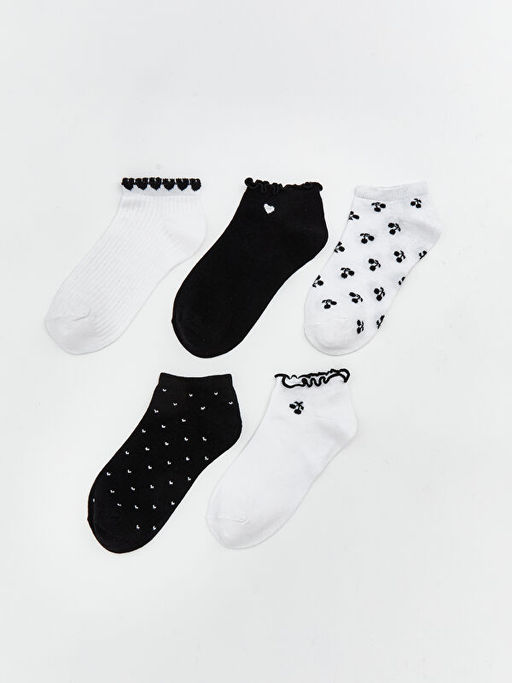 Desenli Kad?n Patik ?orap 5li