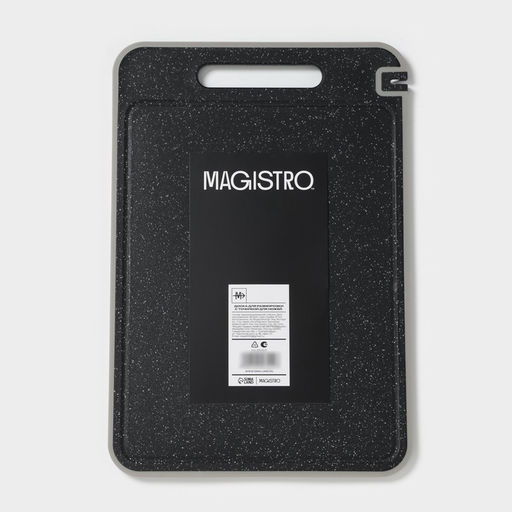 Доска разделочная двухстороняя Magistro, 3 в 1: разделка, точилка, разморозка, 37.5×25.5×0.8 см, металл, пластик, серебристая