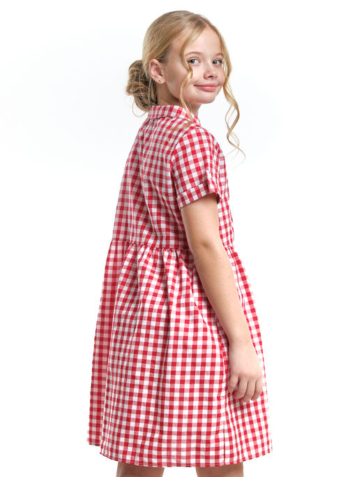 Платье для девочки нарядное UD 2684 клетка розовая - Mini maxi фото 12