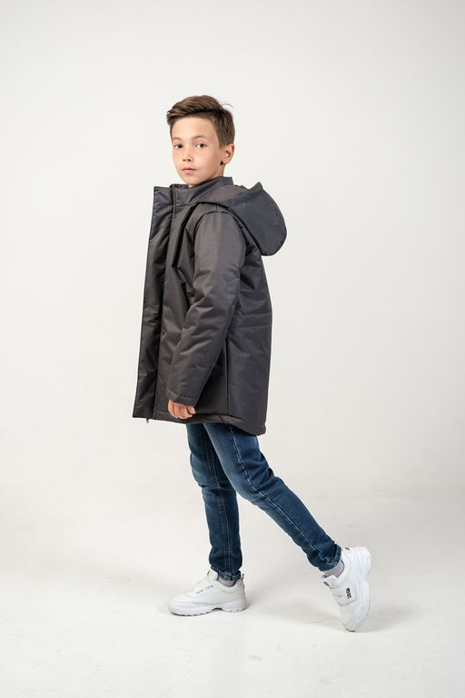 Парка "Рич" для мальчика темно-серый
