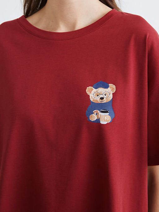 Ay? Teddy Bask?l? Kad?n Kaprili Pijama Tak?m?