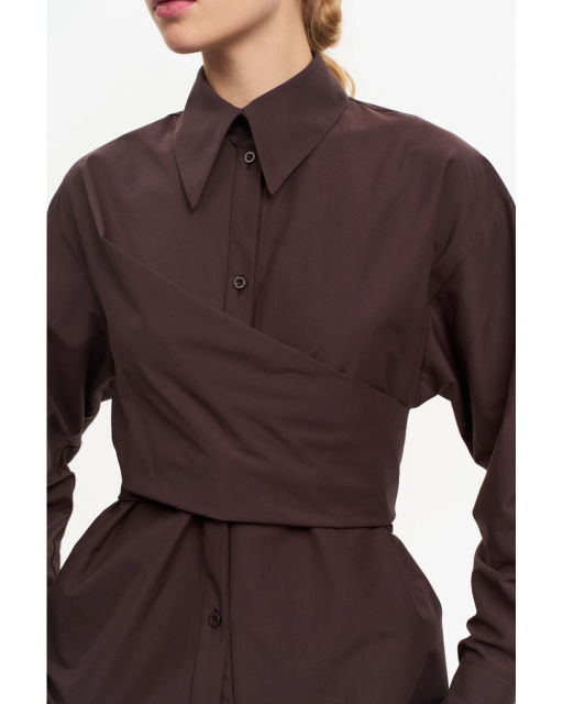 Рубашка THE VERY 2436 горький шоколад  фото 11