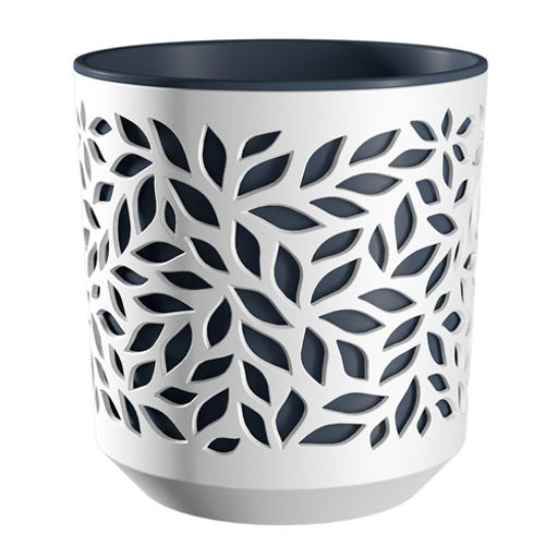 Кашпо Leaves 1,25л цвет Белый/Антрацит КШ-9829 /ВМС/