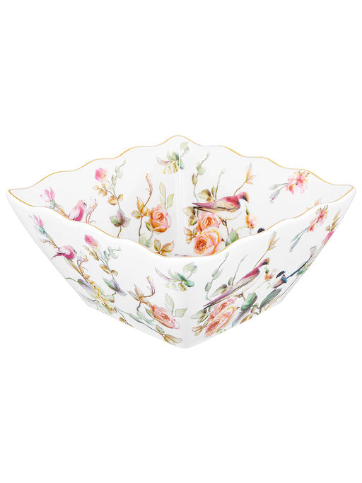 Салатник 16*16*8 см 1 л Певчие птички квадрат глубокий, фарфор, NEW BONE CHINA - Elan gallery фото 7