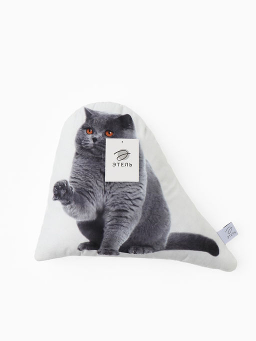 Подушка Этель British cat, 40?33 см, 100% п/э, велюр  фото 5