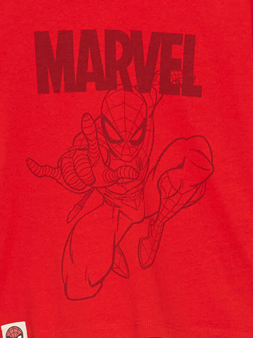 Bisiklet Yaka Erkek ?ocuk Spider-Man Bask?l? Ti??rt