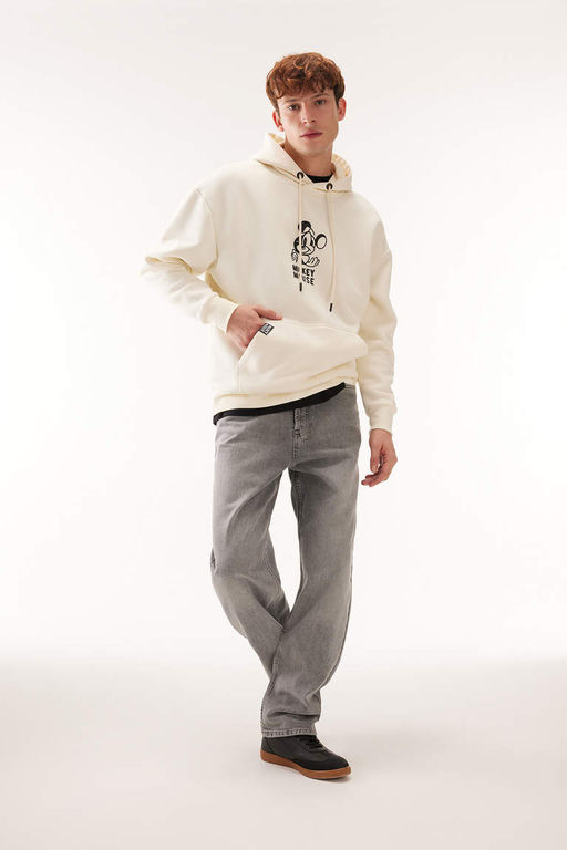 Толстовка оверсайз с капюшоном Disney Mickey & Minnie - Defacto фото 3