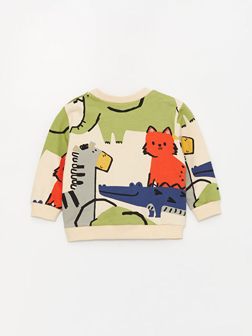 Bisiklet Yaka Bask?l? Uzun Kollu Erkek Bebek Sweatshirt 2li - Waikiki фото 3