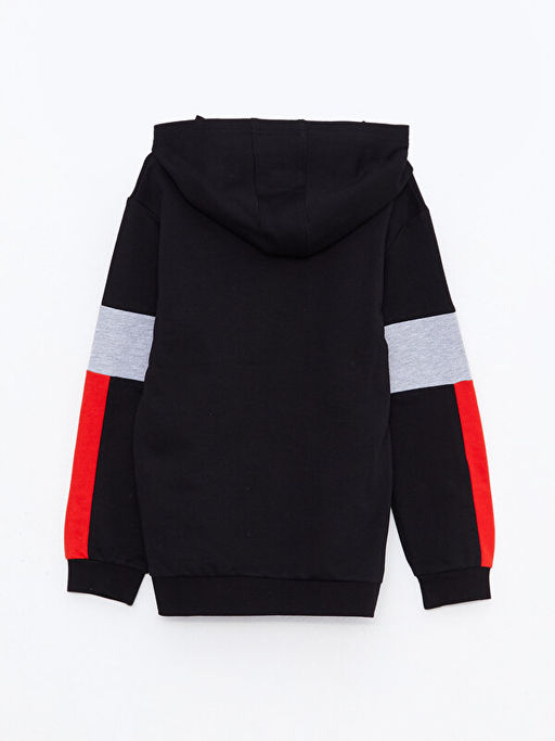 Kap??onlu Bask?l? Uzun Kollu Erkek ?ocuk Sweatshirt - Waikiki фото 2