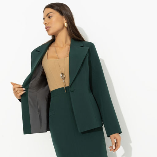 Жакет на подкладе с подплечниками Радость босса (зеленый) - Charutti фото 6