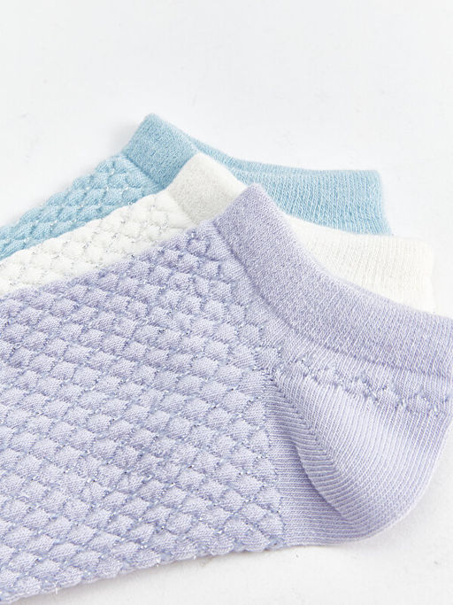 Kendinden Desenli Kad?n Patik ?orap 3l?