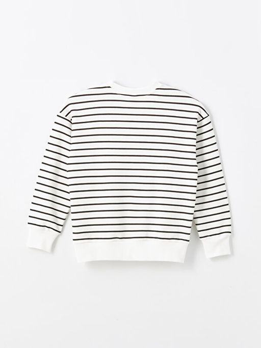 Bisiklet Yaka ?izgili Uzun Kollu K?z ?ocuk Sweatshirt - Waikiki фото 2