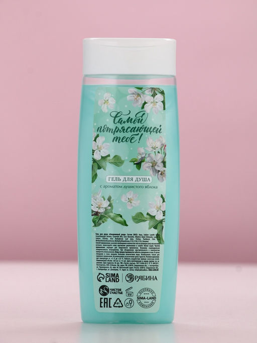 Подарочный набор «Самой потрясающей тебе», гель для душа 250 мл и мочалка для тела, аромат яблока, Чистое счастье