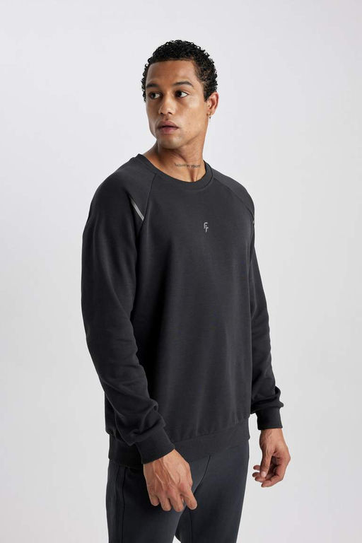 DeFactoFit Тканевый свитшот для дайвинга со стандартным кроем и круглым вырезом  фото 7