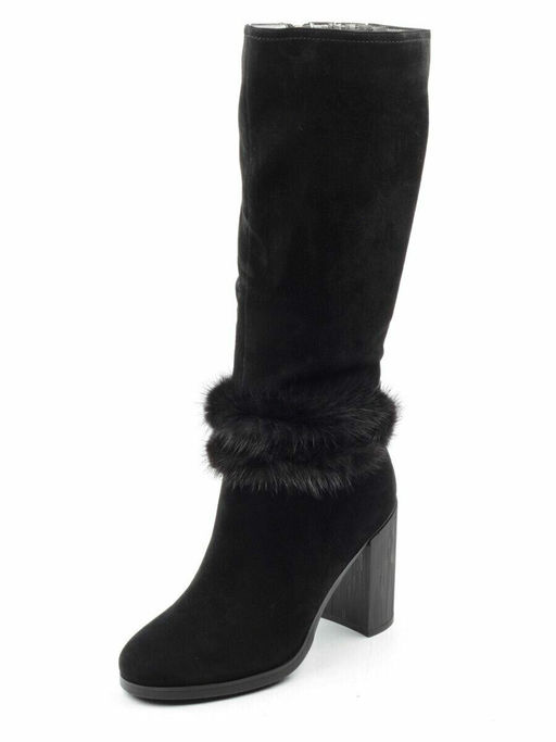 1686-1461MB-1 BLACK Сапоги зимние женские (натуральная замша, натуральный мех (еврозима)) - No name фото 5
