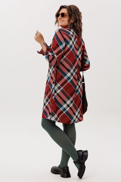 Платье ANELLI 1769 Бордовая шотландка