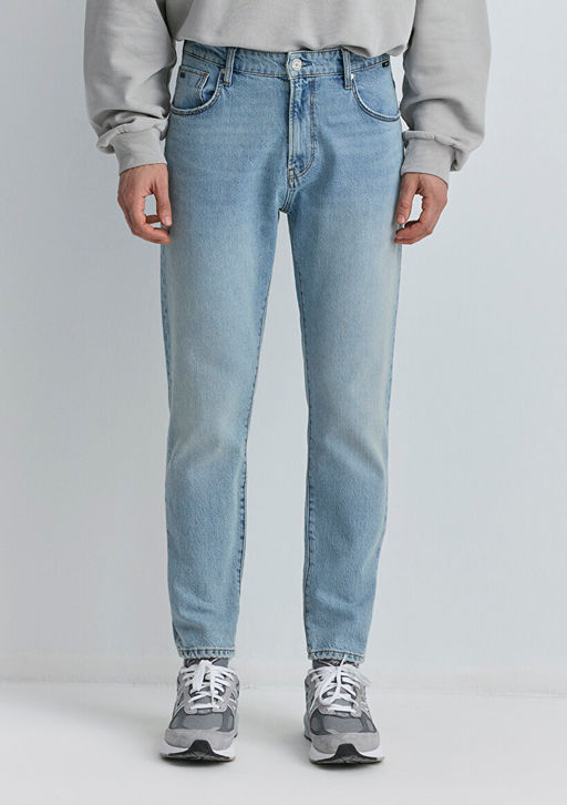 Milan Classic Denim Vintage Ac?k Mavi Jean Pantolon фото 4