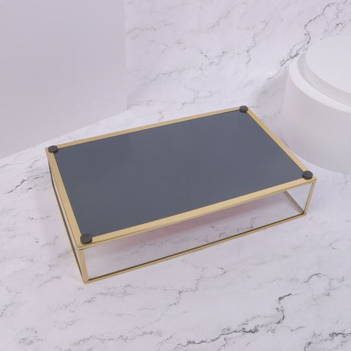 Органайзер для хранения «PINK RIPPLES», стеклянный, 29×17.5×6 см, цвет медный, розовый