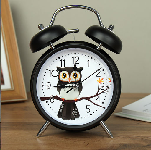 Будильник Совы 16 см / 668-8 черный /уп 60/737946