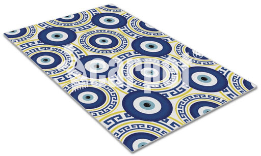 Коврик вырезной icarpet PRINT антискользящий (145) "От сглаза" 40х60 ультрамариновый с белым