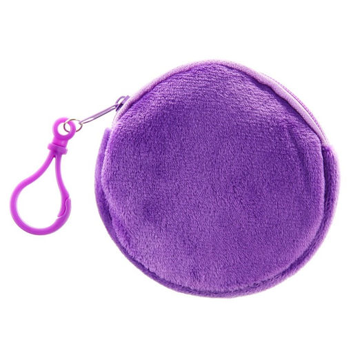 Кошелек детский для девочки на молнии, плюшевый круглый, 9×9 см, Щенячий патруль