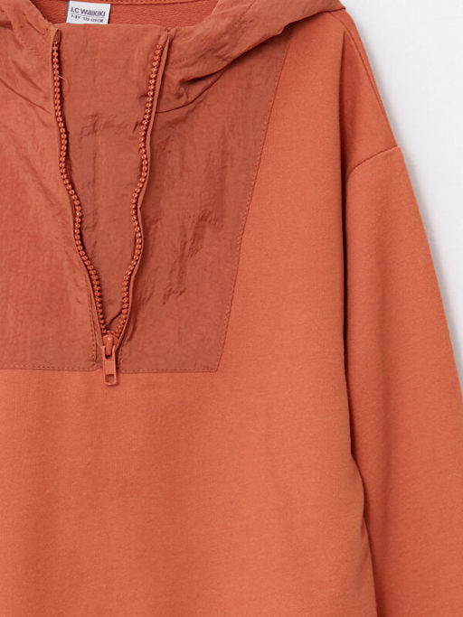 Kap??onlu Basic Uzun Kollu Erkek ?ocuk Sweatshirt - Waikiki фото 3